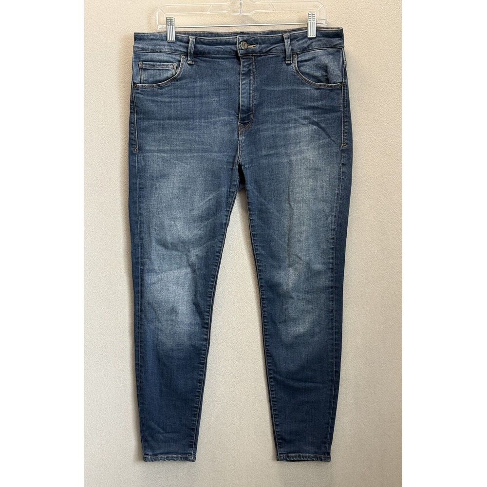Mavi Tess High Rise Skinny‎ Denim Blue Jeans Distressed Mid Wash Womens 33x27